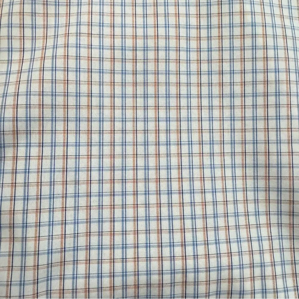 Banana Republic Men's MEDIUM Checkered Dress Shirt Non-Iron Slim Fit Blue white